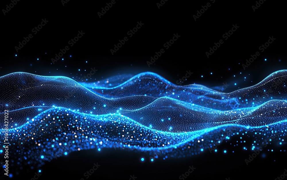 Abstract blue and black digital waves. Abstract blue and black digital waves.