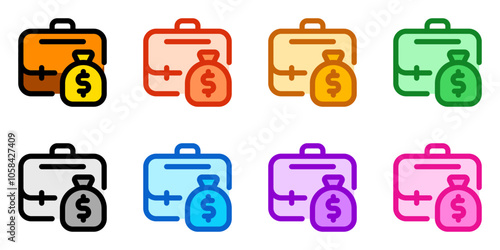Editable salary, briefcase, profession, money, wage, paycheck evector icon. Business, work, job. Part of a big icon set family. Perfect for web and app interfaces, presentations, infographics, etc