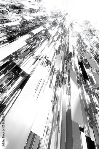 Obraz na płótnie Abstract digital background with a perspective of lines and shapes, perfect for presentations, reports, and websites Smooth Blue Background with Copy Space for Advertisements w salonie
