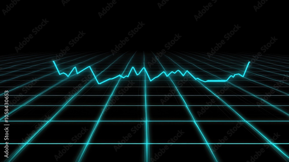 Futuristic Graph on a Digital Grid Background Futuristic Graph on a Digital Grid Background