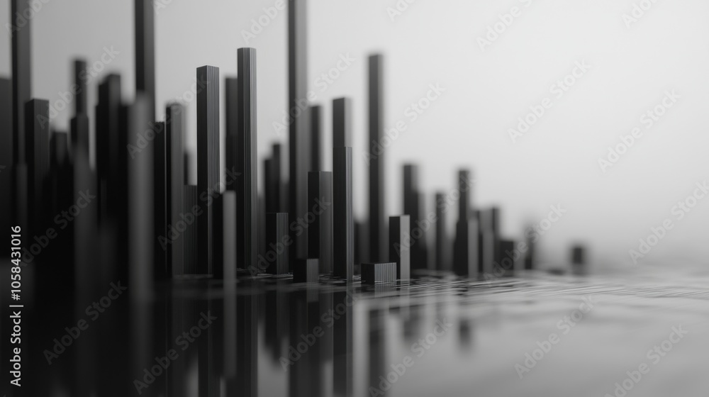 Abstract Black and White Cityscape Reflection Abstract Black and White Cityscape Reflection