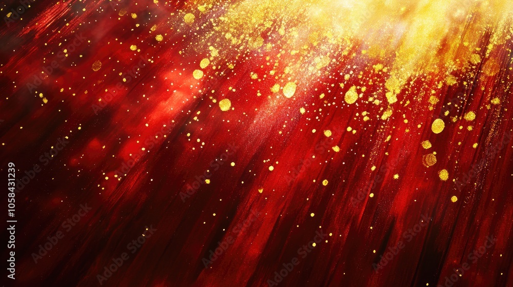 Fototapeta premium Vibrant Red and Gold Abstract Background Design