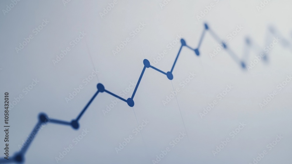 Obraz premium Growth Trend Analysis with Blue Line Chart Representation