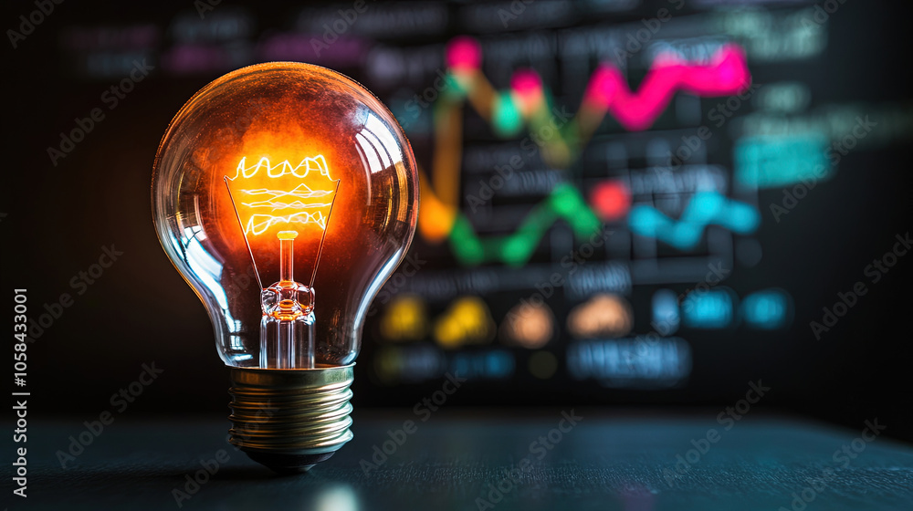 Light bulb on technology background Light bulb on technology background