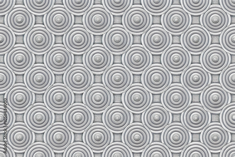 Grey isometric concentric ring seamless pattern background high angle Grey isometric concentric ring seamless pattern background high angle