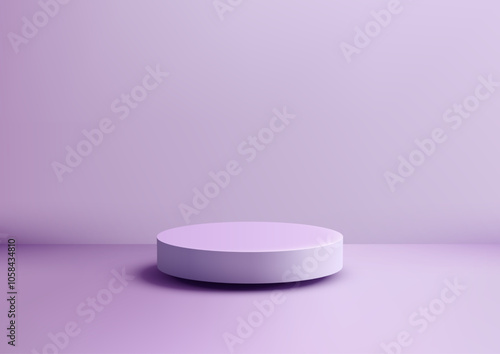 3D Purple Podium with Elega...
