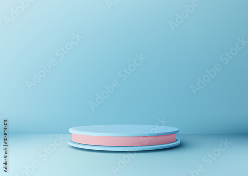 3D Cylindrical Pink and Blu...