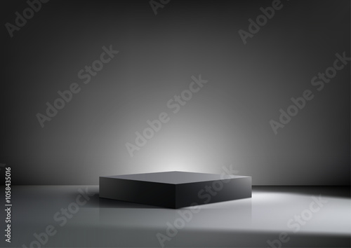 3D Black Platform on Reflec...