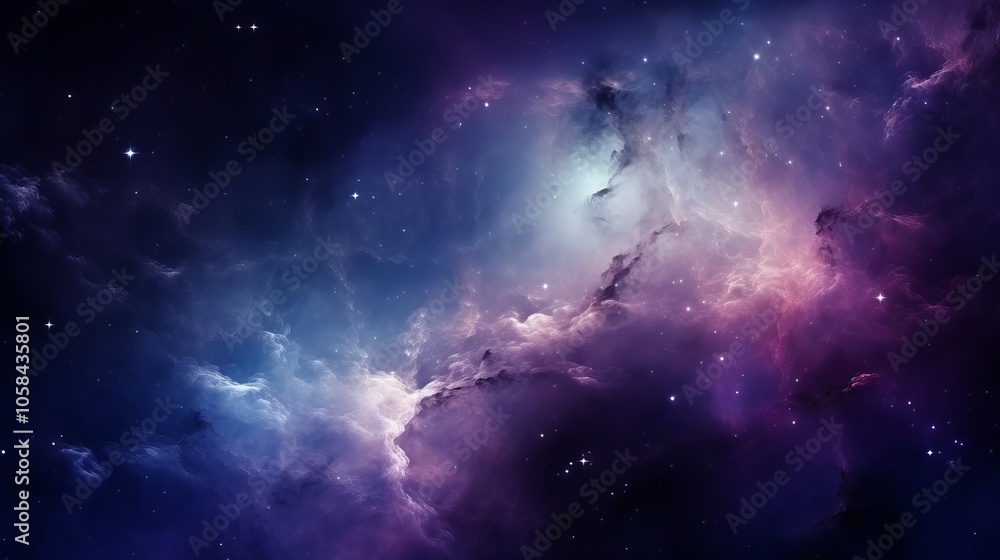 Vibrant cosmic nebula filled with stars and colorful gases during a clear night in space Vibrant cosmic nebula filled with stars and colorful gases during a clear night in space