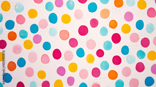 Colorful polka dots create vibrant and cheerful background illustration