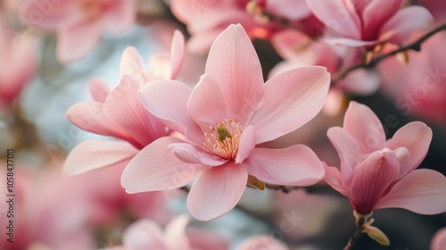 Pink Magnolia Blossoms