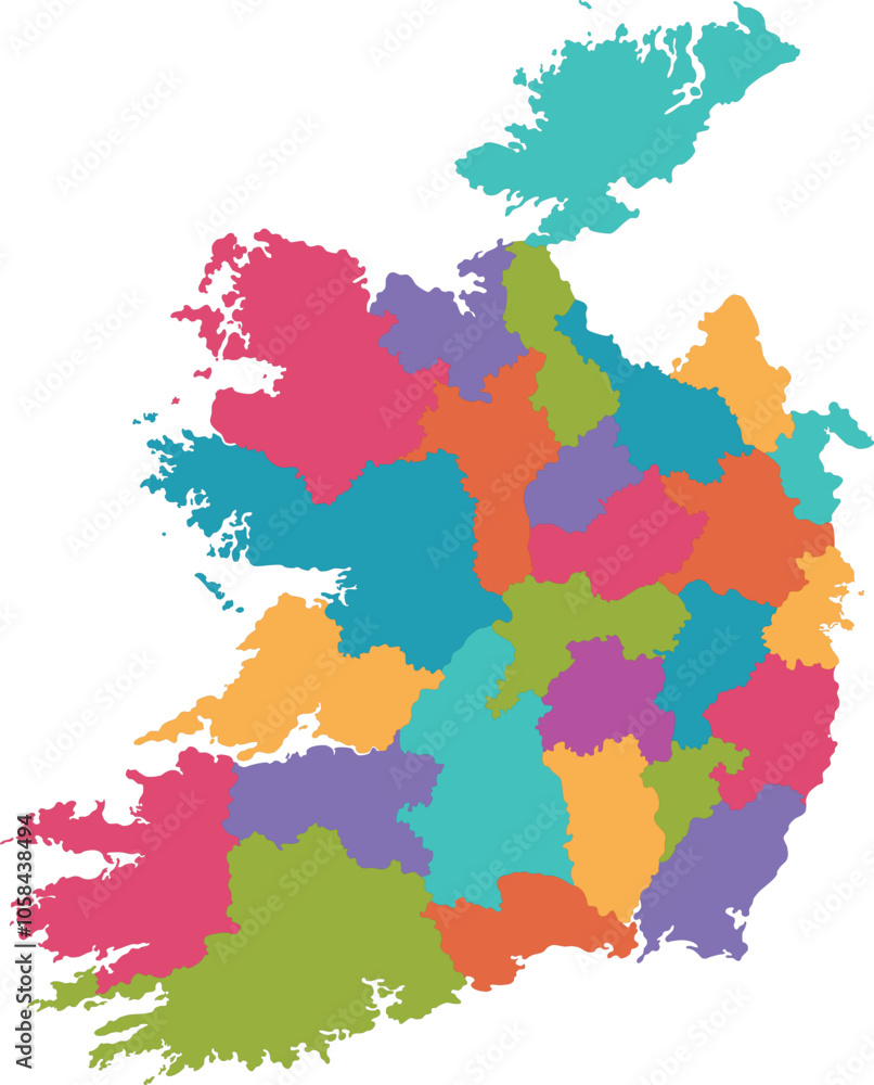 Ireland colorful map Ireland colorful map