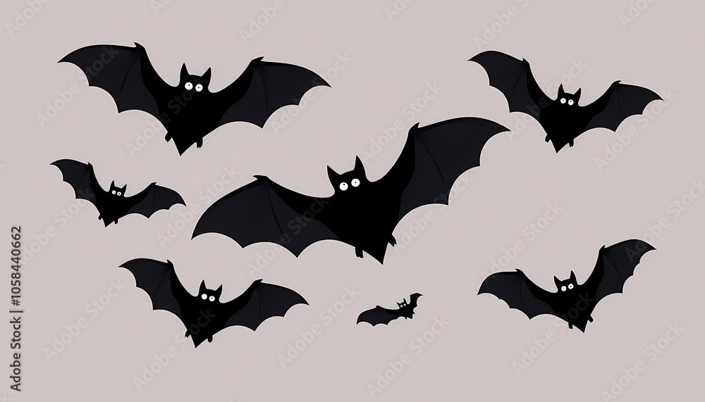 Collection of Halloween Bats Collection of Halloween Bats