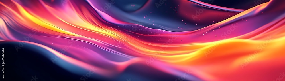 Abstract Background with Swirling Waves of Yellow, Pink, and Blue Abstract Background with Swirling Waves of Yellow, Pink, and Blue