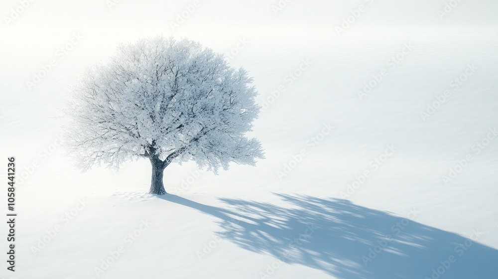 Solitary Tree in a Snowy Field Solitary Tree in a Snowy Field