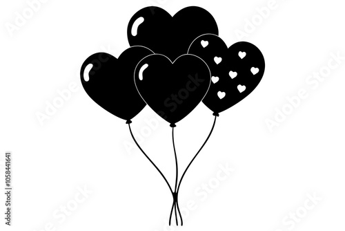 Valentine Balloons | isolated vector illustration on white background