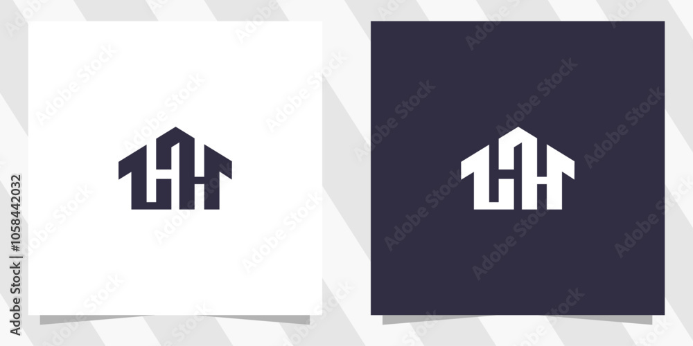 letter hh with home logo design vetor letter hh with home logo design vetor