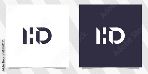 letter hd dh logo design vector