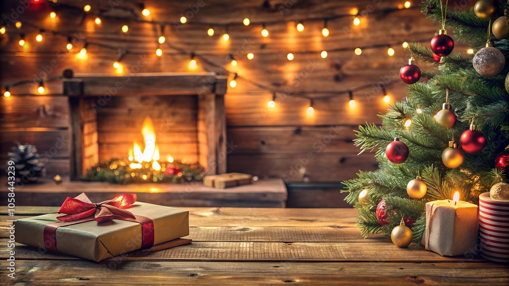 christmas tree with candles and gifts christmas tree with candles and gifts