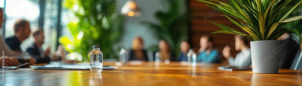 Team discussing social impact and ethical investments, in boardroom Team discussing social impact and ethical investments, in boardroom