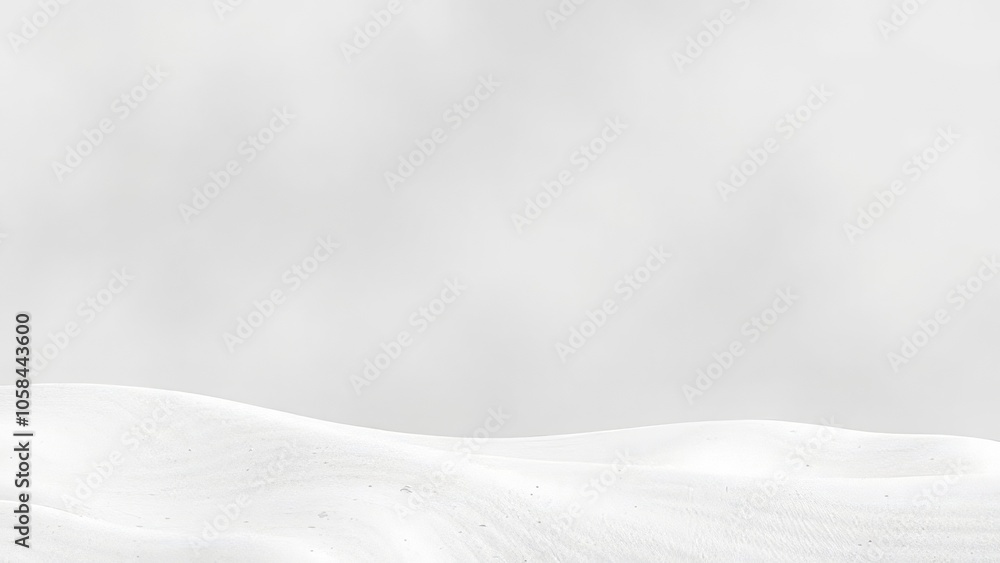 Fototapeta premium Minimalist snowy landscape with soft curves and gentle shadows