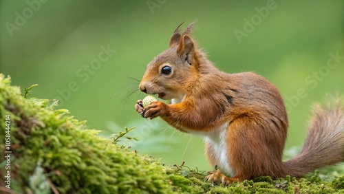 Beautiful Red Squirrel Eating
