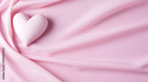 Wallpaper Mural Soft pink fabric draped elegantly with a heart-shaped decoration resting on top Torontodigital.ca