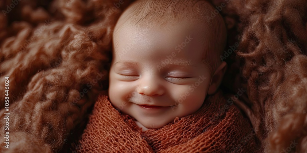 Adorable and cheerful newborn, only three days into life, radiates a sense of joy and warmth with its charming smile. A delightful sight of a three day old baby. Adorable and cheerful newborn, only three days into life, radiates a sense of joy and warmth with its charming smile. A delightful sight of a three day old baby.