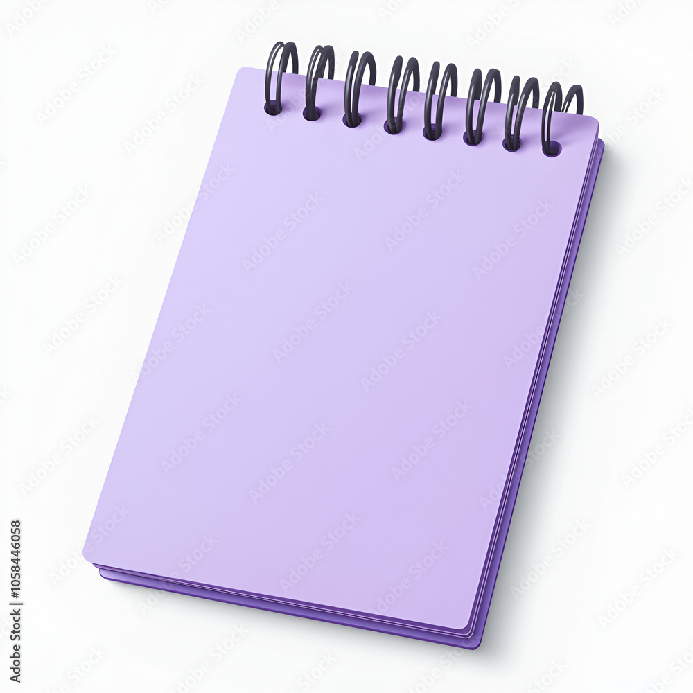 A purple spiral notepad resting on a clean surface, perfect for jotting down ideas or sketches at any time A purple spiral notepad resting on a clean surface, perfect for jotting down ideas or sketches at any time