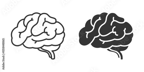 Human brain icon set. Thinking, mind refresh, brain health, creative vector illustration. 