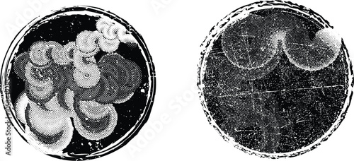 Vector rough edges badges set .Grunge set of textured black labels . Pack of vector stickers. Grunge circle stamps, insignias, labels, tags for your design. Grunge textured black vector rubber stamps