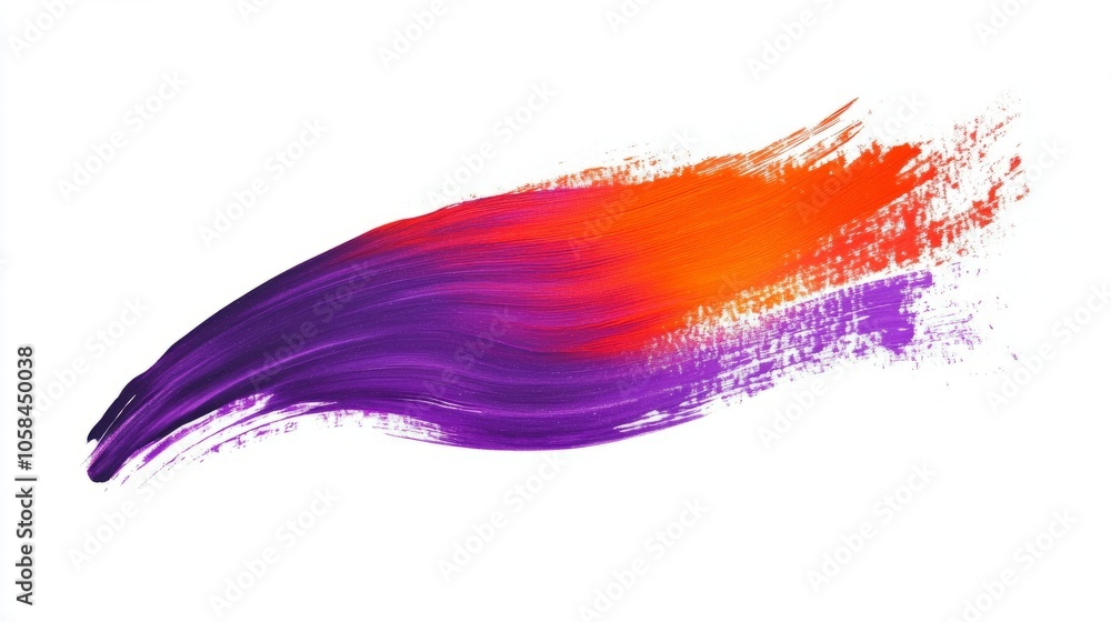 Brush stroke of acrylic paint with vibrant hues, isolated on white. Abstract, bold colors perfect for creative and artistic designs Brush stroke of acrylic paint with vibrant hues, isolated on white. Abstract, bold colors perfect for creative and artistic designs