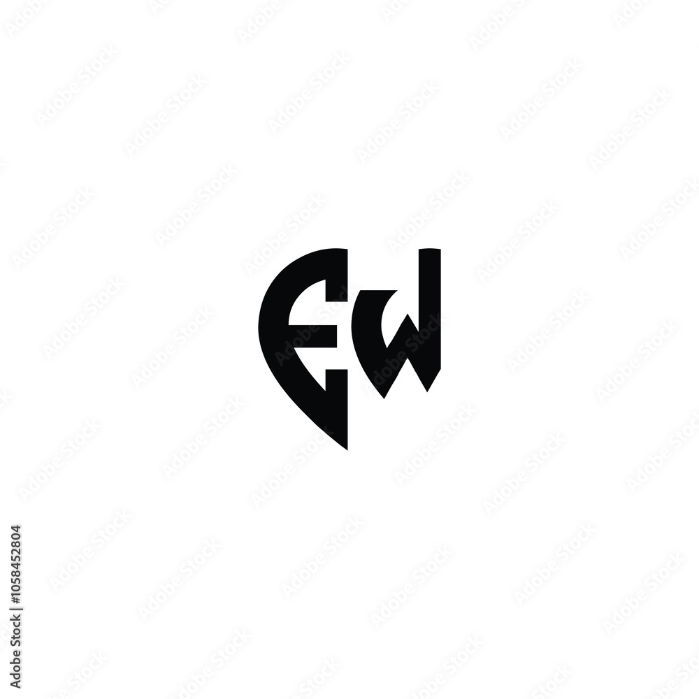 EW monogram logo design letter text name symbol monochrome logotype alphabet character simple logo EW monogram logo design letter text name symbol monochrome logotype alphabet character simple logo