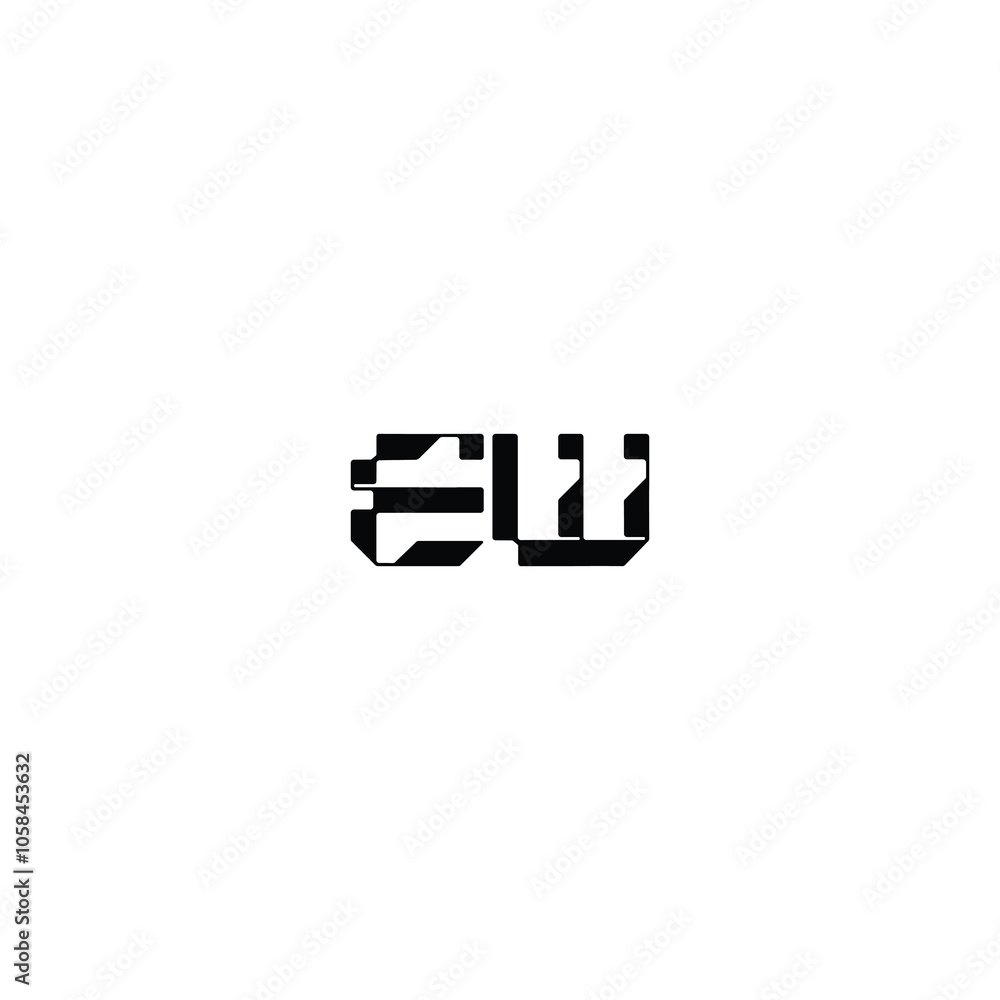 EW monogram logo design letter text name symbol monochrome logotype alphabet character simple logo EW monogram logo design letter text name symbol monochrome logotype alphabet character simple logo