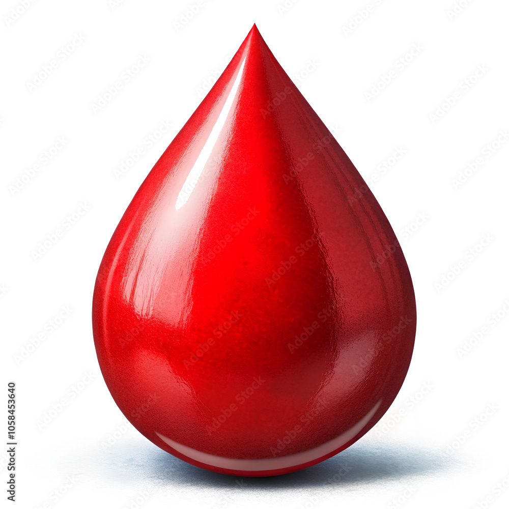 Red blood drop on isolated white background Red blood drop on isolated white background