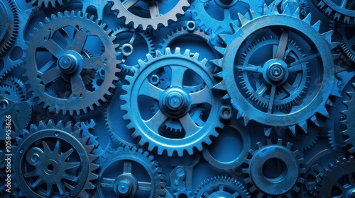 Wallpaper Mural Blue Interlocking Gears Torontodigital.ca