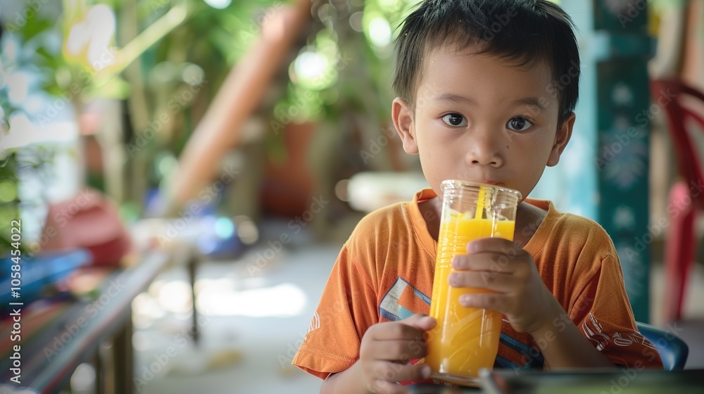 Little Boy Enjoying Juice - a cheerful and refreshing moment. The image captures a little boy drinking juice, radiating joy and innocence. Little Boy Enjoying Juice - a cheerful and refreshing moment. The image captures a little boy drinking juice, radiating joy and innocence.