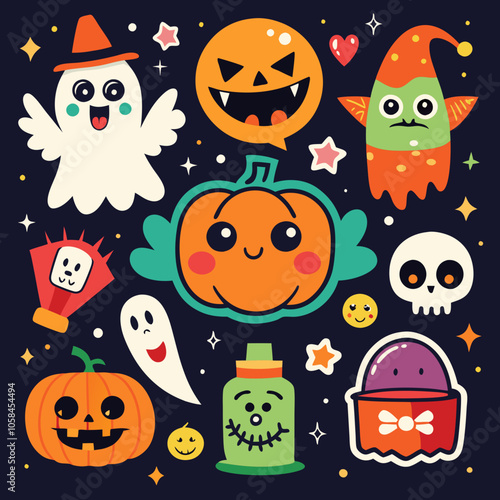 Halloween Element Sticker Set	