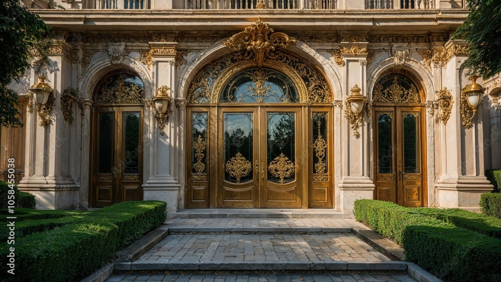 Fototapeta premium It is a substantial building that features numerous windows and doors