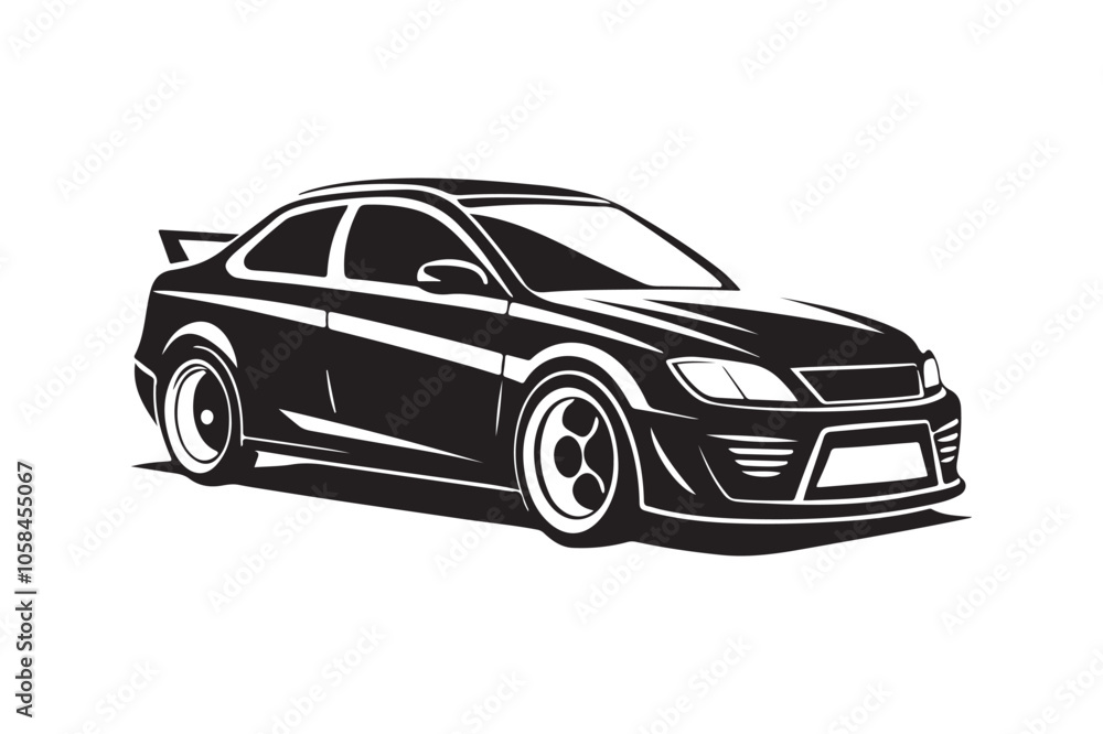Naklejka premium Car silhouette vector bundle illustration, Car silhouette vector, Car silhouette PNG