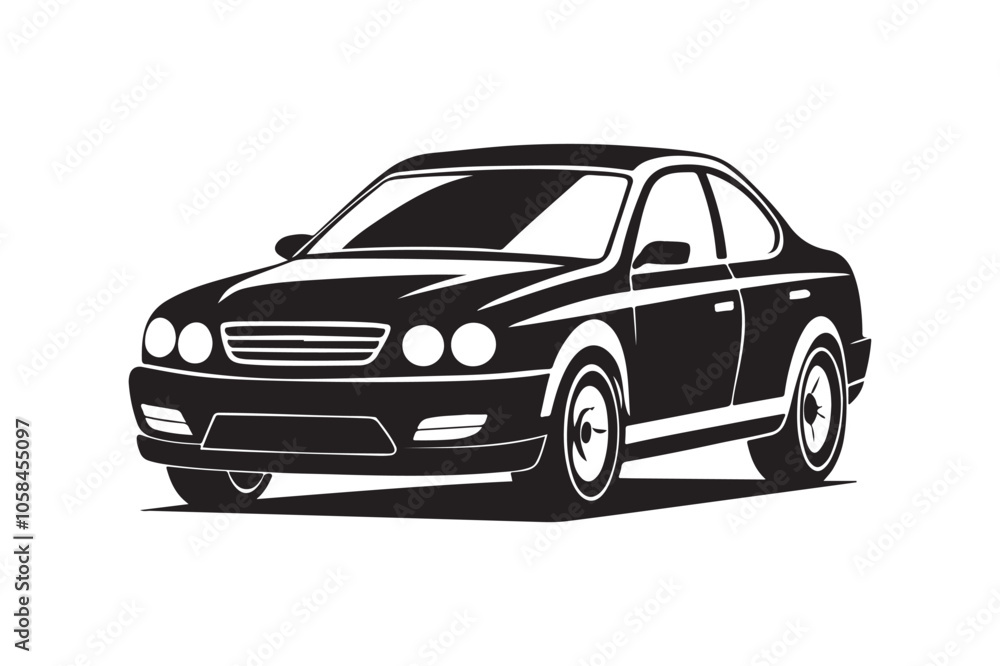 Obraz premium Car silhouette vector bundle illustration, Car silhouette vector, Car silhouette PNG