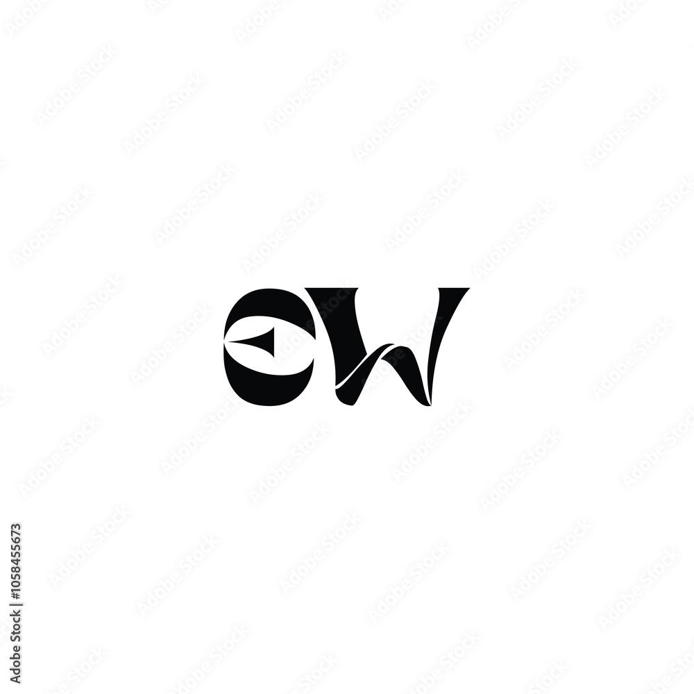 Obraz premium EW monogram logo design letter text name symbol monochrome logotype alphabet character simple logo