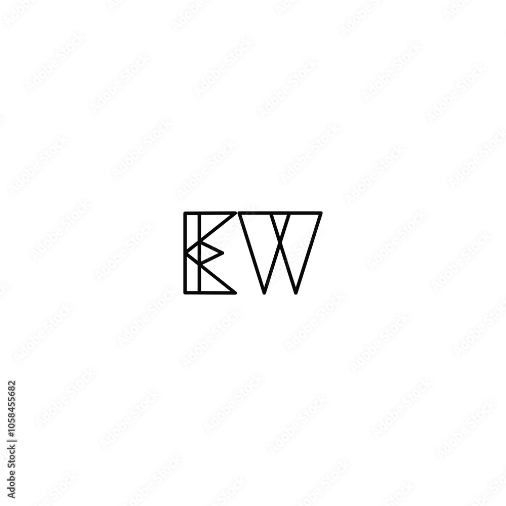 EW monogram logo design letter text name symbol monochrome logotype alphabet character simple logo EW monogram logo design letter text name symbol monochrome logotype alphabet character simple logo