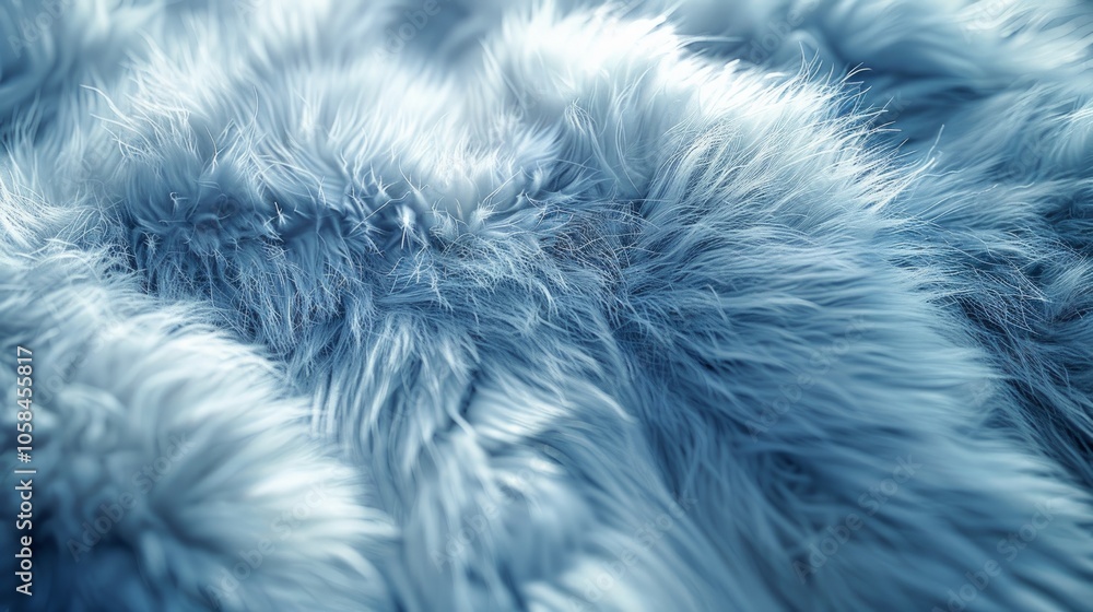 Obraz premium Close-up of soft, blue faux fur fabric with a blurred background.
