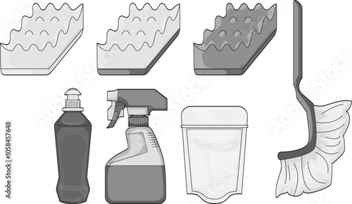 キッチン掃除道具と洗剤セット｜スタンダードな台所掃除用具