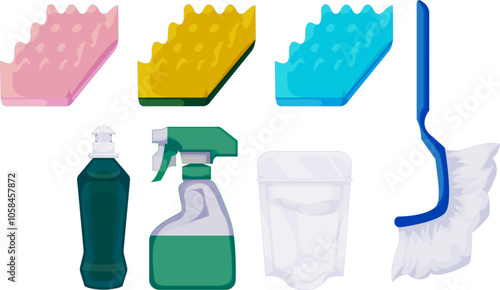 キッチン掃除道具と洗剤セット｜スタンダードな台所掃除用具