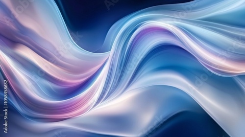 Fluid Abstract Waves in Soft Blue and Pink Tones