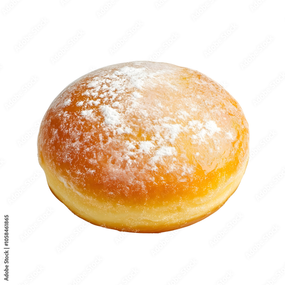 donut with sugar powder isolated on transparent background Generative Ai. donut with sugar powder isolated on transparent background Generative Ai.