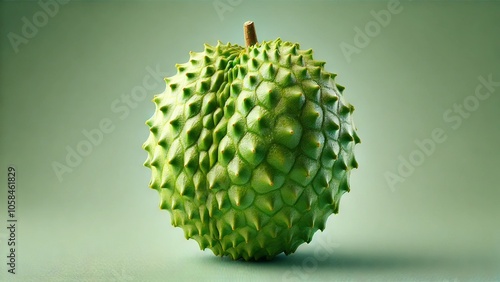 Freshly Polished Soursop on Green Background