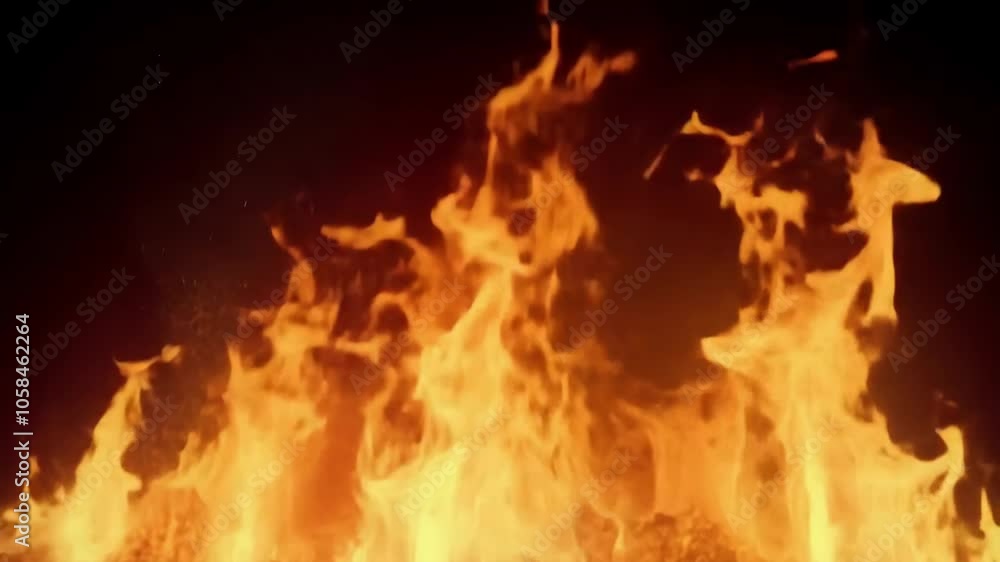 The Dance of Fire: Isolated Flame on a Black Background The Dance of Fire: Isolated Flame on a Black Background